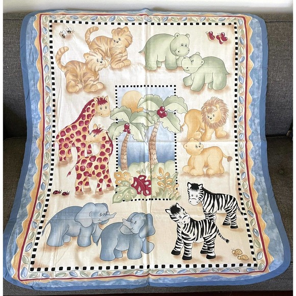 Homemade Baby Blanket 36x45 Cotton With Flannel Back Curved Corners - Picture 1 of 3